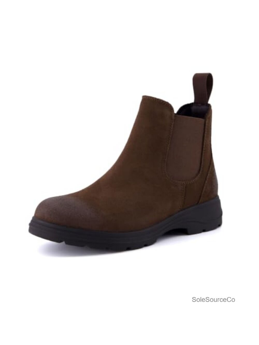 Water Resistant Genuine Suede Chelsea Ankle Booties with Pull-On Style